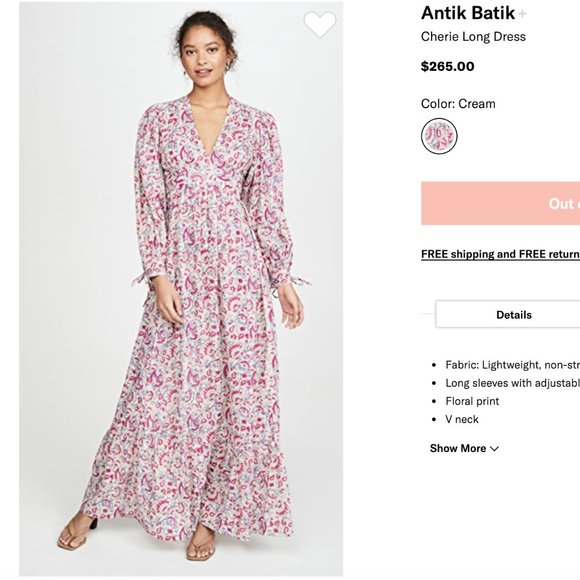 Antik Batik Dresses & Skirts - Antik Batik Cherie long maxi dress floral